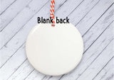 Ceramic Circle Decoration - Baby's first Xmas penguin personalised