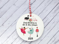 Ceramic Circle Decoration - Nutcracker personalised first xmas as mr & mrs