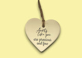 Ceramic Hanging Heart - Aunts like you are precious and few