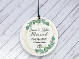 Wedding botanical Personalised Ceramic circle
