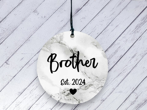 Pregnancy Reveal Gift for Brother - Marble Ceramic circle
