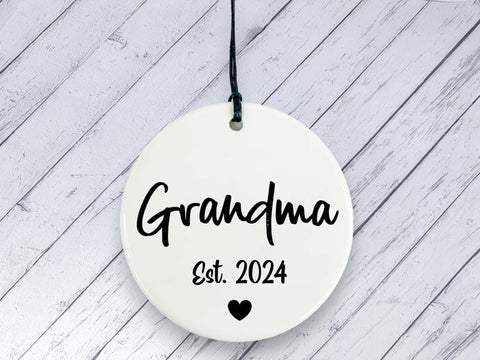 Pregnancy Reveal Gift for Grandma - Ceramic circle