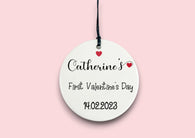 Baby's first valentines day ceramic circle