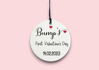 Bump's first valentines day ceramic circle
