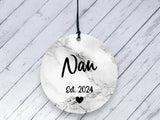 Pregnancy Reveal Gift for Nan - Marble Ceramic circle