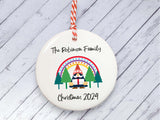 Ceramic Circle Decoration - Rainbow gonk personalised family