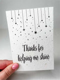 Plantable Seed Card - Thanks for helping me Shine