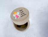 Tooth Fairy Wooden Circle Tin Pink Tooth Fairy