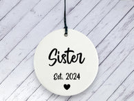 Pregnancy Reveal Gift for Sister - Ceramic circle