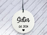 Pregnancy Reveal Gift for Sister - Ceramic circle