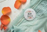 Custom Badges, Magnets, Keyrings or Mirrors for Hen Do - Floral Arrow