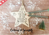 Wooden Colour In Doodle Star Ornament or magnet - Merry Xmas to the best Gran