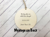 Wooden Circle Decoration - Star sign plaque - Gemini