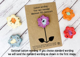 a card with a picture of a flower on it