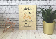 Wooden Print - Aunties Are Like Stars