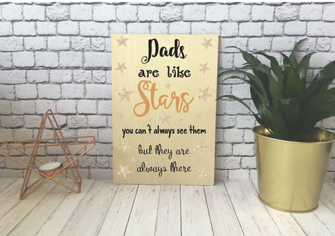 Wooden Print - Dads Are Like Stars