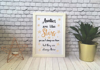 Card Print - Aunties Are Like Stars