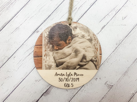 Wooden Circle Hanging Photo Decoration