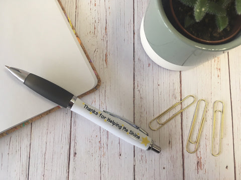Personalised Pen - Thanks For Helping Me Shine