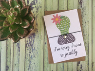 A6 Postcard Print -  Cactus Succulent - Sorry for Being So Prickly