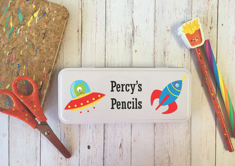Personalised Pencil Tin Space