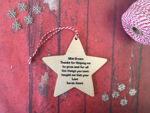 Star Ornament Merry Christmas and a Happy New Year
