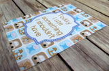 Blue Retro Alternative Baby Journey Cards ®