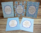 Blue Retro Alternative Baby Journey Cards ®