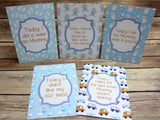 Blue Retro Alternative Baby Journey Cards ®