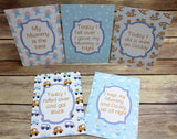 Blue Retro Alternative Baby Journey Cards ®