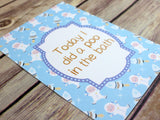 Blue Retro Alternative Baby Journey Cards ®