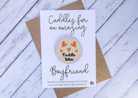 Wooden cuddle Token - Cuddles for an amazing Boyfriend