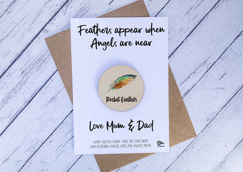 Wooden pocket token card Robins Appear