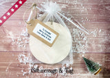 Dark Wood Circle Decoration - family personalised red car