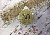 Personalised Badge Magnet Keyring Mirror - Rose Gold, Silver or Gold Glitter