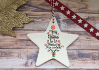 Ceramic Hanging Star - Merry Christmas to an Amazing Pre-school Teacher