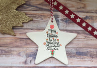 Ceramic Hanging Star - Merry Christmas to an Amazing Preschool Teacher
