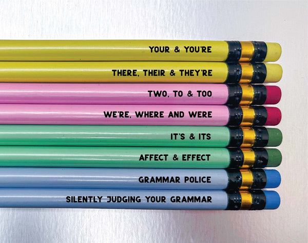 Grammar Pencils - Set of 8 Pastel