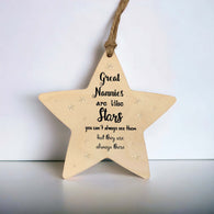 Great Nannies are like stars wooden ornament