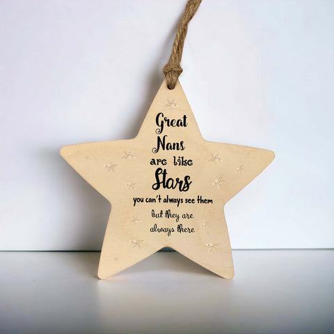Great Nans are like stars wooden ornament