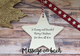 Ceramic Hanging Star Decoration Baby's first xmas bear