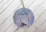 Wooden Circle Decoration - Star sign plaque - Gemini