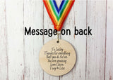 World's Best Mum printed wooden medal