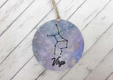 Wooden Circle Decoration - Star sign plaque - Gemini