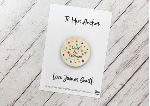 World's best Childminder magnet card